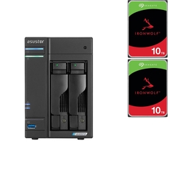 Bundle -- ASUSTOR AS6702T Lockerstor 2 Bay Diskless NAS + 2x Seagate IronWolf 10TB 7200 RPM 3.5" SATA NAS Hard Drive