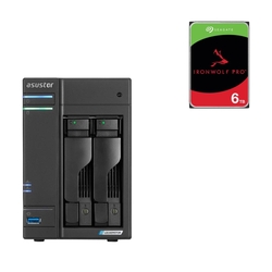 Bundle -- ASUSTOR AS6702T Lockerstor 2 Bay Diskless NAS + Seagate IronWolf Pro 6TB 7200 3.5" SATA NAS Hard Drive