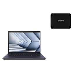 Bundle -- Asus ExpertBook B3 14" Ultra 5 125H 16GB 1TB SSD W11P Laptop + Crucial X9 1TB Black USB Type-C Portable SSD