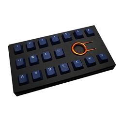 Tai-Hao Blue Rubber Gaming 18 Keys Backlit Double-Shot Rubberized ABS OEM Keycap Set