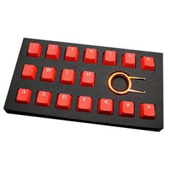 Tai-Hao Red Rubber Gaming 18 Keys Backlit Double-Shot Rubberized ABS OEM Keycap Set