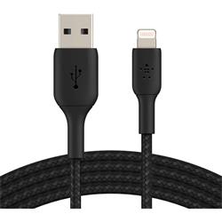 Belkin BOOSTCHARGE 1m Braided Lightning to USB-A Cable Black