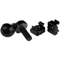 StarTech 100-Pack Black M6 x 12mm Screws and Cage Nuts