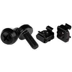 StarTech M6x12mm Black Screws and Cage Nuts 50-Pack