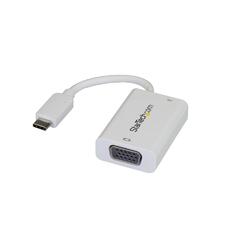 StarTech USB-C to VGA Adapter with Power Delivery White