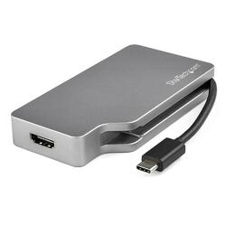 StarTech Space Gray Aluminum USB C Multiport Video Adapter with HDMI/VGA/Mini DisplayPort/DVI