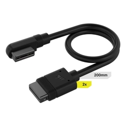 Corsair iCUE LINK Cable 2x 200mm with Straight/Slim 90° connectors -  Black