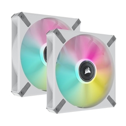 Corsair ICUE ML140 RGB ELITE Premium 140mm LED White PWM Case Fan 2 Pack