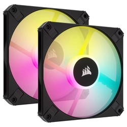 Corsair ICUE AF120 RGB SLIM 120mm RGB LED Black PWM Case Fan Kit 2 Pack