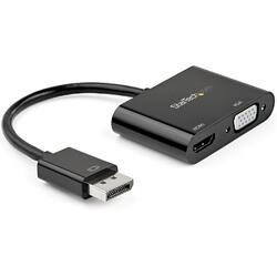 StarTech 2-in-1 DisplayPort to HDMI/VGA Adapter Converter M/F 4K Black