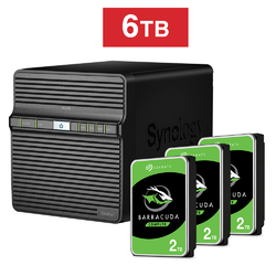 Synology DiskStation DS420j NAS + 3x Seagate Barracuda 2TB ST2000DM008 Drive Total 6TB