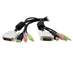 StarTech 3m 4-in-1 USB Dual Link DVI-D KVM Switch Cable with Audio & Microphone