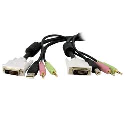 StarTech 1.8m 4-in-1 USB Dual Link DVI-D KVM Switch Cable with Audio & Microphone