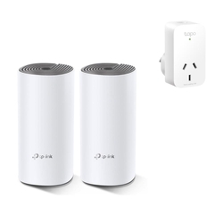 Bundle -- TP-Link Deco E4 2-PK AC1200 Dual-Band WiFi Mesh Wi-Fi System + TP-Link Tapo P100 Mini Smart Wi-Fi Socket