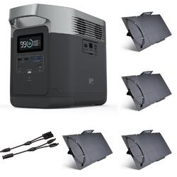 Bundle -- EcoFlow DELTA 1300 1800W 1260Wh 4x AU Socket Portable Power Station + EcoFlow 110W Solar Panel (4-Pack) + Parallel Cable