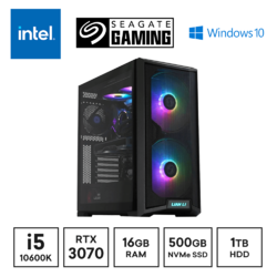 Gaming Express Intel Core i5 10600K Seagate 500GB SSD RTX 3070 RGB PC