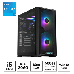 Gaming Express Intel Core i5 11400F Z590 RTX 3060 500GB PCIe4 SSD 16GB RGB Ram 750W Win10 Home Gaming Desktop PC