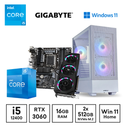 Gaming Express Intel i5 12400 RTX3060 16GB Ram 2x512GB SSD 750W RGB Win11 Gaming PC