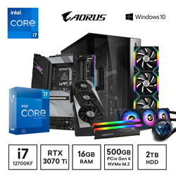 Gaming Express Intel i7 12700KF RTX 3070Ti 16GB Aorus 500GB SSD Waterforce X360 ARGB Cooler Gaming PC