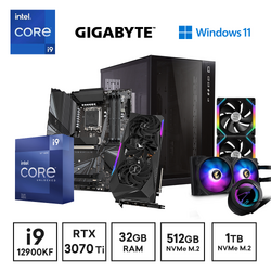 Gaming Express Intel i9 12900KF RTX3070Ti 32GB Ram 1TB+512GB SSD 850W RGB Fans Win11 Gaming PC