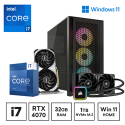 Gaming Express Intel i7 13700K RTX4070 32GB Ram 1TB 750W RGB Fans Win11 Home Gaming PC