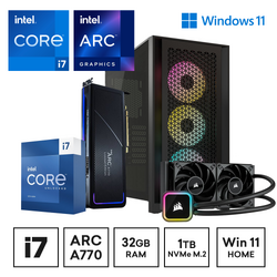 Gaming Express Intel i7 13700K Arc 770 32GB Ram 1TB 750W RGB Fans Win11 Home Gaming PC