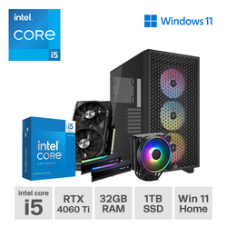 Gaming Express Intel i5 14600KF RTX 4060Ti 32GB RGB Ram 1TB SSD Liquid Cooler Win 11 Home  Gaming PC