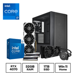 Gaming Express Intel i7 14700KF RTX 4070 32GB Ram 1TB SSD Liquid Cooler Win 11 Home Gaming PC