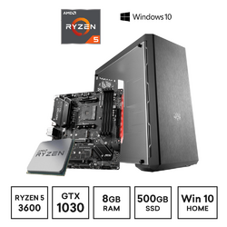 Gaming Express AMD Ryzen 5 3600 GT1030 8GB Ram 500GB NVMe SSD Win10 Home B450M Gaming PC