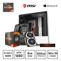 Gaming Express AMD Ryzen 5 3600 GTX1650 8GB Ram 500GB NVMe SSD Win10 Home B450M Gaming PC