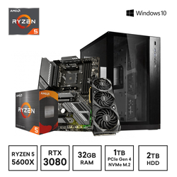 Gaming Express AMD Ryzen 5 5600X RTX3080 Samsung 1TB SSD 32GB Ram RGB Gaming PC