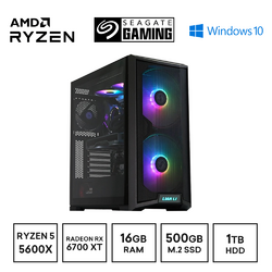 Gaming Express AMD Ryzen 5 CPU 5600X RX6700XT GPU Seagate FireCuda 510 500GB SSD +1TB Drive WIndows 10 Gaming PC