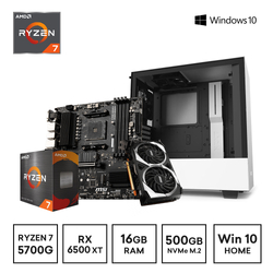 Gaming Express AMD Ryzen 5 5700G RX6500XT 16GB Ram 500GB SSD B550M WiFi Win10 Home RGB Gaming PC