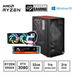 Gaming Express AMD Ryzen 9 5900X Seagate 1TB SSD RTX 3080 RGB PC + EKWB CPU Cooler