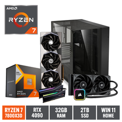 Gaming Express AMD Ryzen 7 7800X3D RTX 4090 32GB Ram Samsung 980 Pro 2TB NVMe SSD Win11 Home WiFi Gaming PC