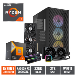 Gaming Express AMD R7 7800X3D RX 7900XTX 2TB NVMe & 32GB DDR5 B650 Windows 11 RGB Gaming PC