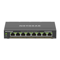 Netgear 8-Port Gigabit Ethernet Easy Smart Essentials 8 Port PoE+ Managed Gigabit Network Switch