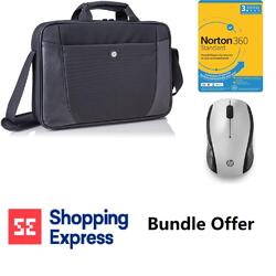 Bundle-HP 15.6" Essential Top Load Case Norton 360 Internet Security 3 Devices HP Wireless Mouse 200