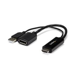 StarTech HDMI to DisplayPort Adapter Cable M/M 4K USB Powered Black