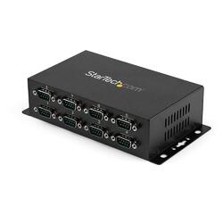 StarTech Industrial DIN Rail and Wall Mountable 8 Port USB to DB9 RS232 Serial Adapter Hub