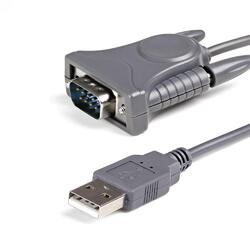 StarTech USB-A to RS232 DB9/DB25 Serial Adapter Cable M/M Grey