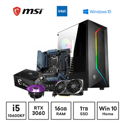 Intel Pro Gamer MSI i5-10600KF 16GB RAM 1TB SSD RTX 3060 Gaming PC