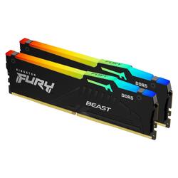 Kingston FURY Beast 32GB (2x16GB) 5200MHz CL40 RGB LED Black Intel XMP DDR5 Desktop RAM Memory