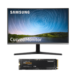 Samsung LC27R500FHE 27" 1080p FreeSync Curved Monitor & 970 EVO PLUS 1TB NVMe M.2 SSD Drive