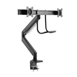 Brateck LDT23-C022 Dual Monitors Aluminum Heavy-Duty Gas Spring Monitor Arm
