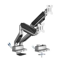 Brateck Dual Monitor Economy Heavy-Duty Gas Spring Monitor Arm with USD 3.0 Ports Fit Most 17"-35" Up to 15k