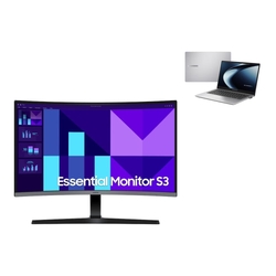 Samsung 27" FHD Curve VA Monitor LS27D390GAEXXY + ExpertBook P1 14“ FHD Ryzen 7-7735HS 16GB RAM 512GB SSD W11P Laptop