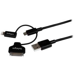 StarTech 1m USB to Lightning or 30-pin Dock or Micro-USB Charging Cable
