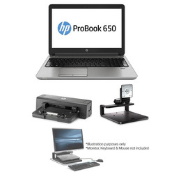 HP ProBook 650 15.6" i5 Laptop + Docking + Monitor Stand
