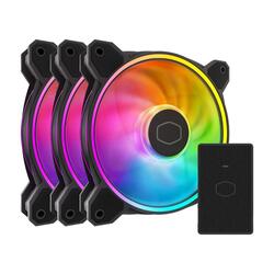 Cooler Master MASTERFAN MF120 HALO 3IN1 120mm RGB LED Black PWM Case Fan Kit 3 Pack